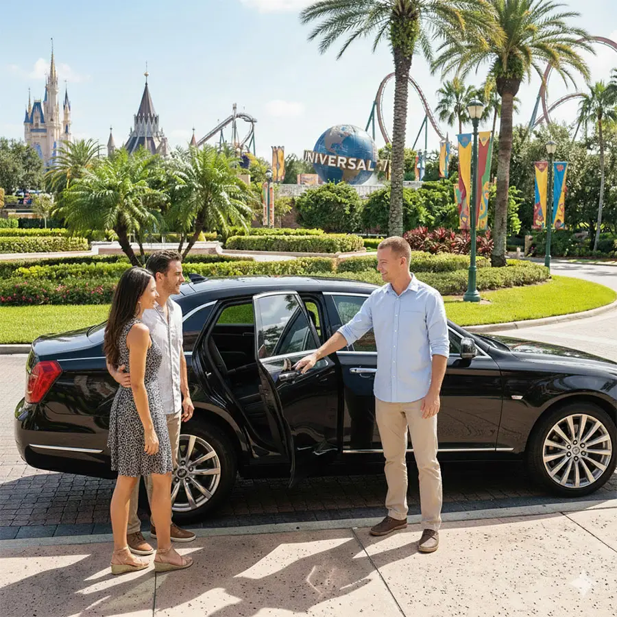smiling chauffeur at Disney & Universal Studio Resorts